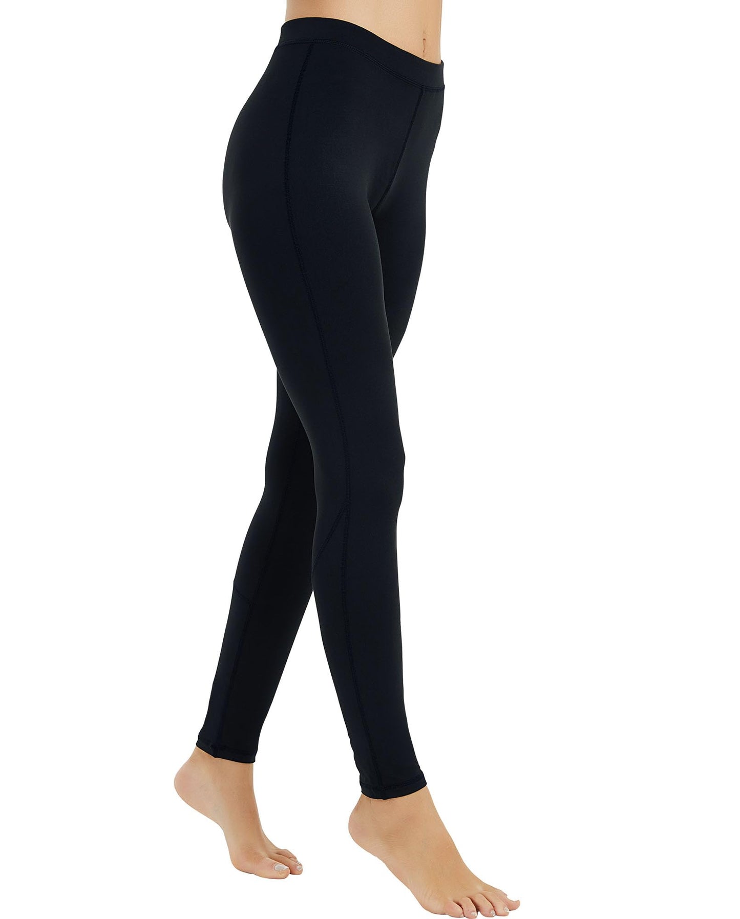 COOLOMG Women Thermal Pants Cold Weather Baselayer Leggings Fleece-Lined Compression Pants Winter Warm Tights Black S