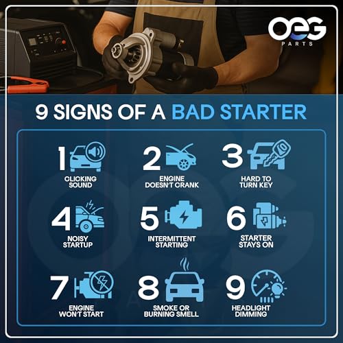 OEG Parts New Starter Compatible with Briggs & Stratton 12V CCW 14 Tooth Steel Gear 7HP-18HP 693552, 693551, RS41083, SBS0030, 41022028