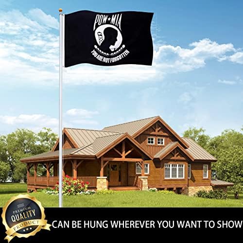 Pow Mia Flag 3x5 Outdoor Double Sided-US Mia Pow Military Flags-Heavy Duty 3 Ply Vivid Colors Double Stitched with Brass Grommets for Outdoor Indoor Truck