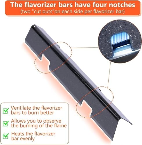 QuliMetal 15.3" Flavorizer Bars for Weber GS4 Spirit II 200, Spirit II E-210, Spirit E-210, Spirit 200 Series Grills with Front-Mounted Control, 16GA Porcelain Steel Grill Heat Plates