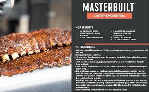 Masterbuilt®710 WiFi Digital Smoker, Vertical Design, 711 Cooking Sq. Inches, 4 Chrome Coated Smoking Racks, Wood Chip Loader, Electric Fuel Source to Plug in and Start Cooking, Black Model MB20070924