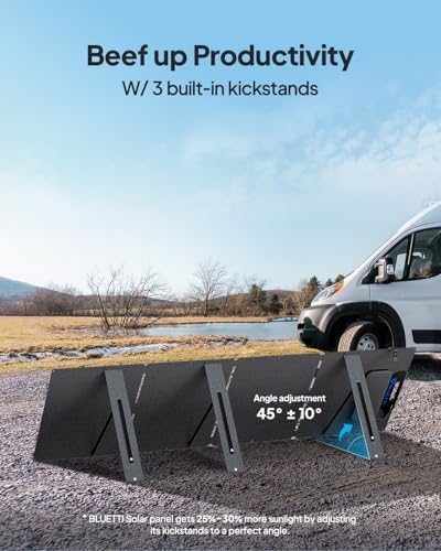BLUETTI 200W Solar Panel for Solar Generator EB3A AC2A AC50B AC70 AC180 AC200L Elite 200 V2 AC300 AC500 B300K, Foldable Solar Charger with Adjustable Kickstands for RV, Camping, Blackout