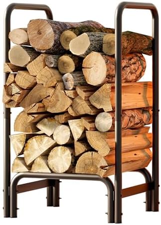 Fire Beauty Firewood Rack Log Holder,Log Storage Holder,Storage Rack,Firewood Stacker for Fireplace Indoor Outdoor(Small)
