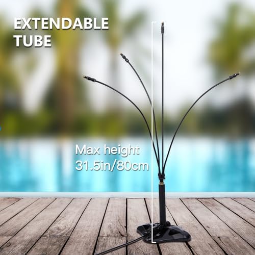 Standing Misters for Outside Patio - Portable Misting System for Cooling Outdoor 26.5Ft Stand Misting Line with 31.5 Inch Height Water Mister for Garden Yard BBQ Party Pool Water Playing Sprinklers