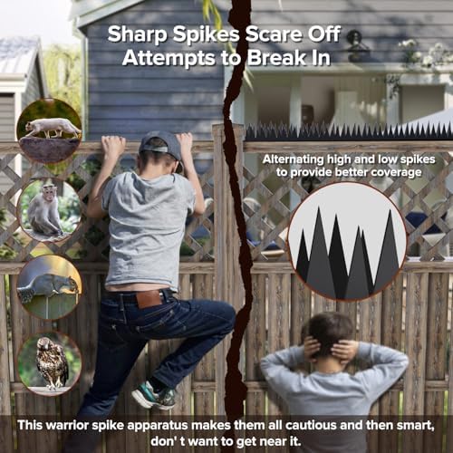 Anti Climb Fence Spikes Metal for Outdoor Walls, Garden Fences,Intruder Deterrent Fence Wall Spikes for Thieves and intruders,Roofs, Durable Home Security 6PCS(94.4 in )
