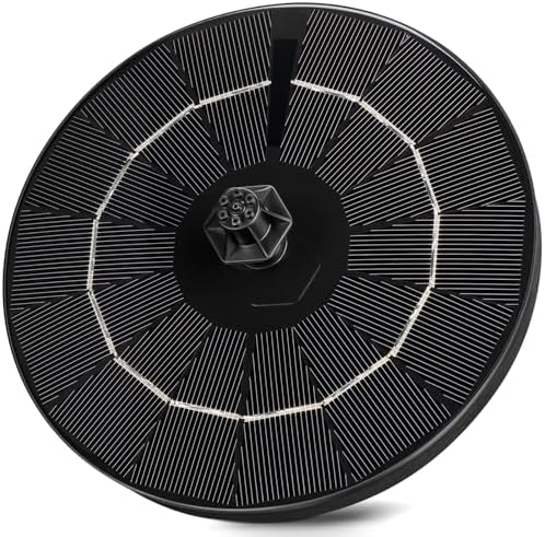 Mademax Upgraded Solar Fountain with 4 Easy Install Nozzle and Fixer, Solar Powered Fountain Pump for Bird Bath, Garden, Pond, Pool, Fish Tank, Outdoor