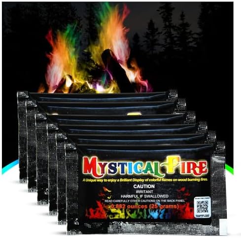 Mystical Fire Color Changing Packets Fire Pits Campfire Enchanted Multi-Color Magical Fun for Indoor Fireplace or Outdoor Use 0.882 Ounces 50pk