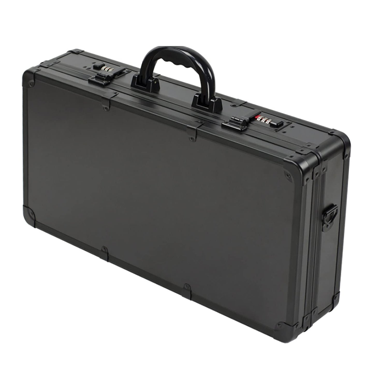 KONKENIE Carrying Case Scissors Storage with lock Portable Shears Clippers Trimmers Supplies Travel Barber Tool Organizer Box(All Black