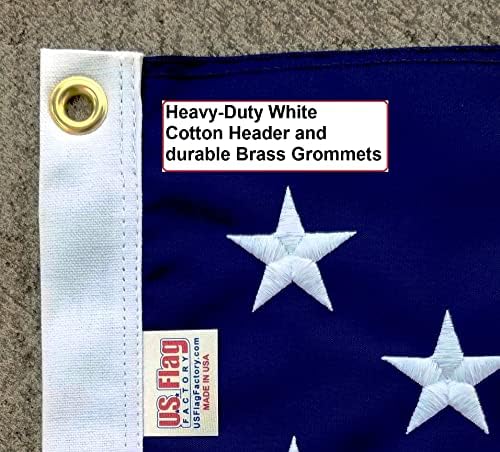 US Flag Factory - 2x3 FT US AMERICAN FLAG (Embroidered Stars & Sewn Stripes) Outdoor SolarMax Nylon Flag - Made in America - Premium Quality (2'x3')