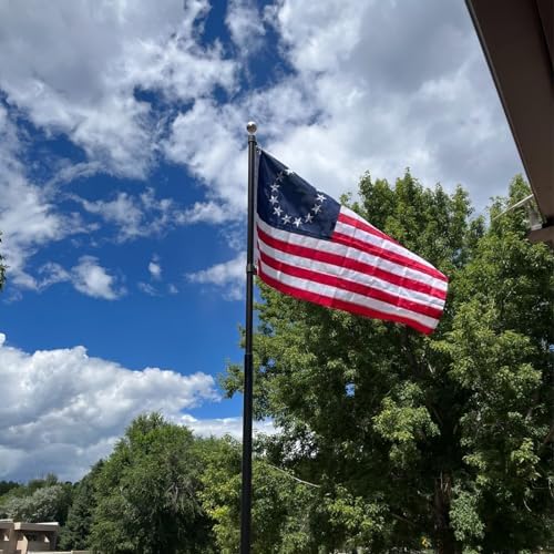 Bradford Betsy Ross Flag 3x5 ft Outdoor Embroidered 13 Star American Flags Heavy Duty, Double Sided Colonial Flag 13 Stars for 4th of July Memorial Day Use Long Lasting