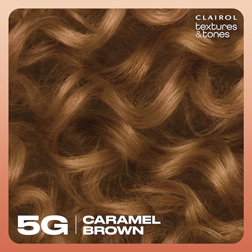 Clairol Textures & Tones Permanent Hair Dye, 5G Caramel Brown Hair Color, Pack of 2