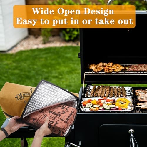 BBQ Blanket for Resting Meat, Reusable Insulated Meat Resting Bag, Smoker Meat Resting Blanket With Wide Mouth for Large Brisket/Pork Shoulders/Turkeys, BBQ Gifts for Men Dad Husband(BBQ Blanket 21in)
