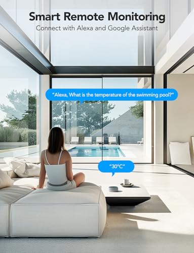 GoveeLife Wireless Pool Thermometer with App Remote, WiFi Digital Pool Thermometer Floating with IPX7 Waterproof, Notification Alert, Smart Swimming Temperature Monitor for Bath Tub, Aquarium, Hot Tub