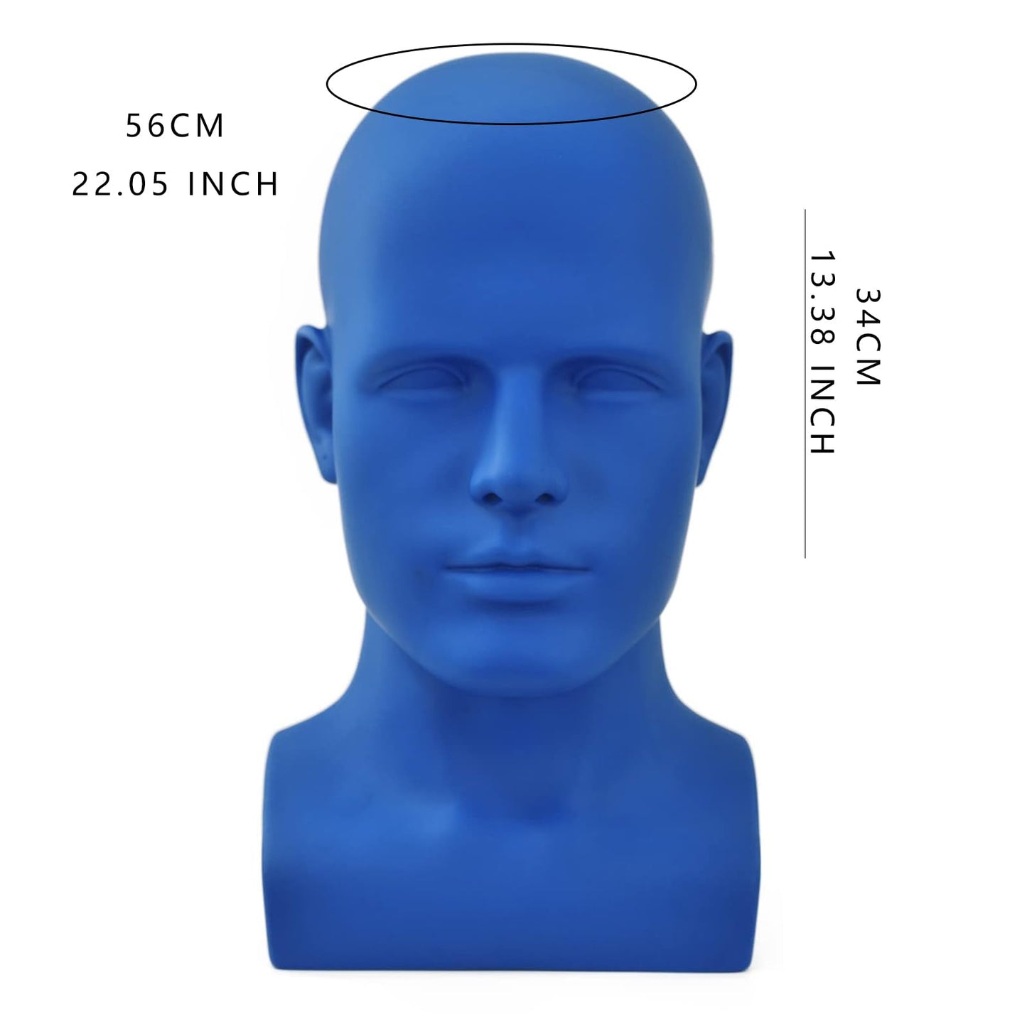 BLTYXT PVC Male Mannequin Head Professional Manikin Training Head for Display Headphone Game Console Hats Wigs Jewellery Glasses Facemask Caps Model Head (L90YL)