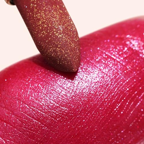 Oulac Shimmer Lipstick for Women, Infinity High Shine Finish, Hydrating Lip Color Infused with Damask Rose Oil for All-Day Comfort, Gluten-Free Vegan Beauty, D03 Soirée Red