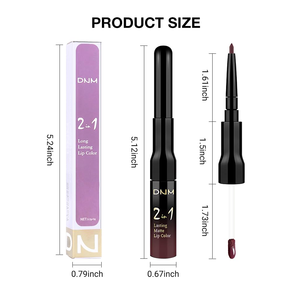evpct 1Pcs Dark Deep Red Matte Lip Liner and Liquid Lipstick Stain Makeup Set for women, Red Long Lasting Smudge Proof Lipstick labiales matte mate larga duracion listip 24 hours originales,17#