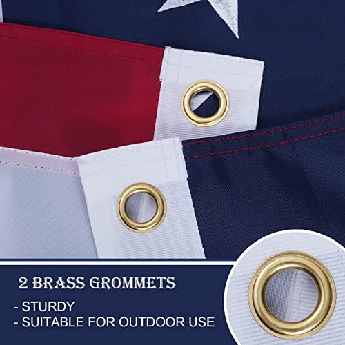 Bradford Betsy Ross Flag 3x5 ft Outdoor Embroidered 13 Star American Flags Heavy Duty, Double Sided Colonial Flag 13 Stars for 4th of July Memorial Day Use Long Lasting