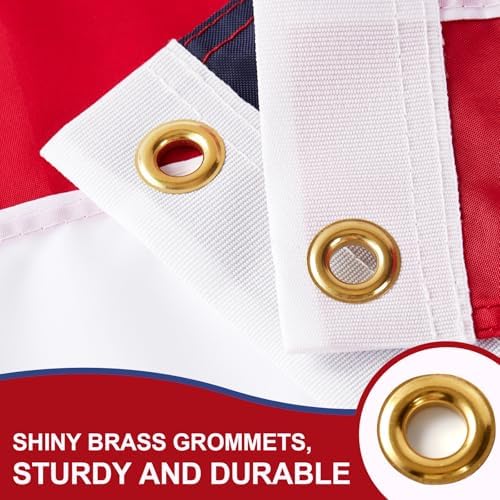 American Flags 3x5 FT for Outside, USA Flag Outdoor Heavy Duty with Embroidered Stars Swen Stripes Brass Grommets Made of Longest Lasting Waterproof & Tear Proof Oxford Polyester