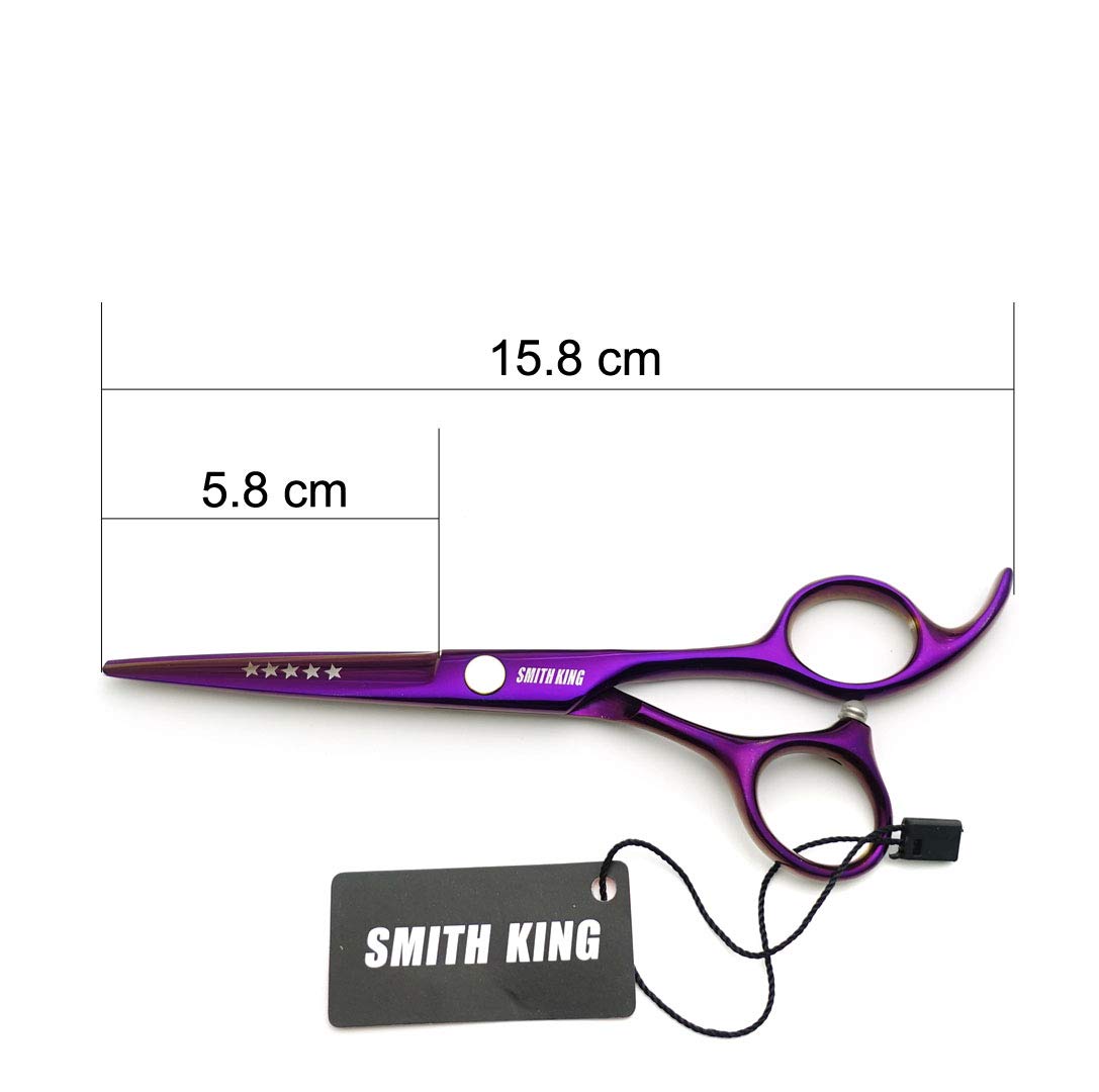 5.5 Inches Hair Cutting Scissors Set with Razor Combs Lether Scissors Case,Hair Cutting Shears Hair Thinning Shears for Personal and Professional (Voilet)