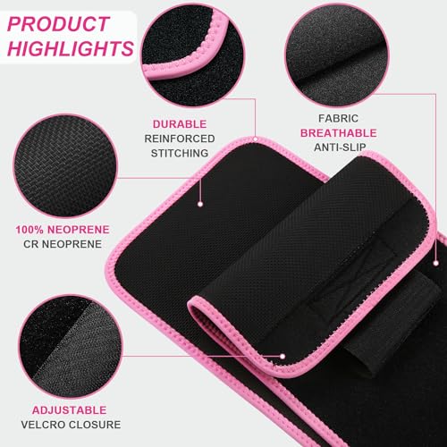 Viyafit Waist Trimmer Belt, Premium Waist Trainer for Women & Men Pink