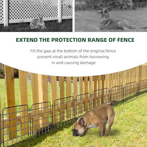 30ft x 17in Garden Fence Animal Barrier, 28 Panels No Dig Fence Border, Rustproof Metal Decorative Garden Fence with Ground Stake, Flower Bed Edging Border for Dog, Rabbit, Outdoor Yard Patio Decor