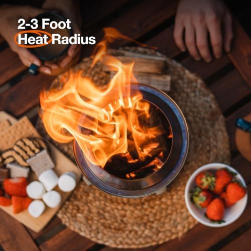 Solo Stove Mesa XL, 7 Inch Tabletop Fire Pit with Stand - Smokeless, Stainless Steel Fire Pit for Camping, Outdoor & Patio- Wood Burning or Pellet Fueled Portable Bonfire, 2.3lbs, Water