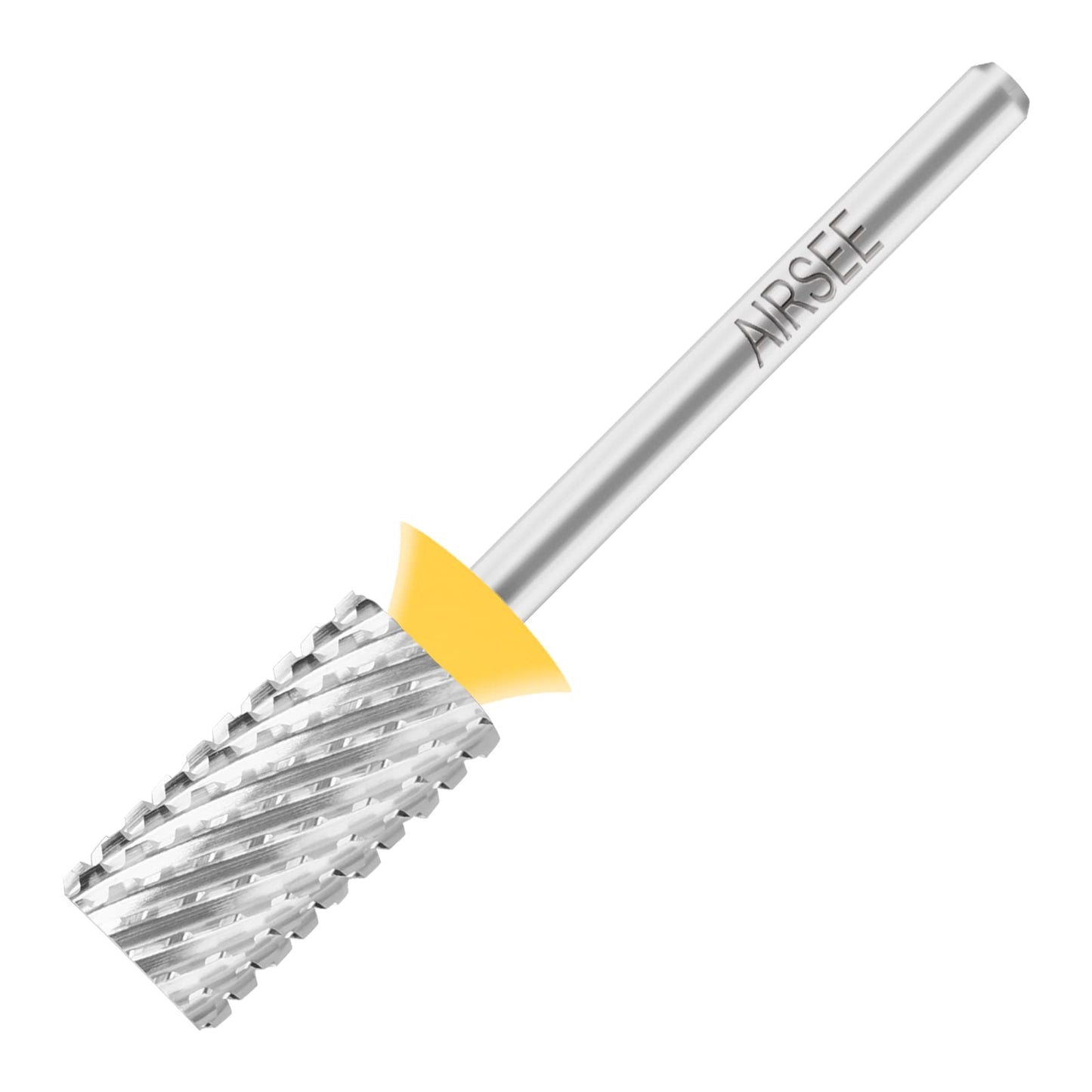 AIRSEE Tungsten Carbide Acrylic Nail Drill Bit Efile Electric File Machine Head Tip for Manicure Polishing Art Remove Gel 3/32" 2 Way Professional Tech Flat Top Cylinder Barrel 2X Coarse-2XC