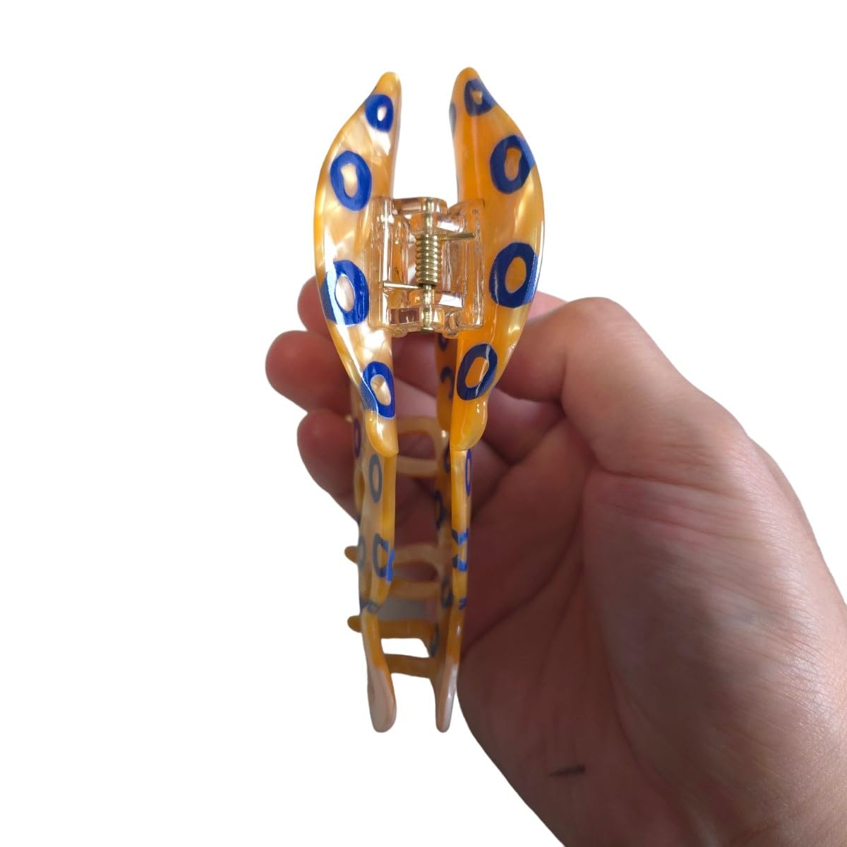 Novelty Blue-Ringed Octopus Hair Clips,Cellulose Acetate Hair Clips,Big Claw Clips for Girl,Hair Accessories