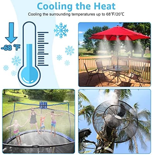 Bonviee Misters for Outside Patio - 75FT Misting Cooling System with 28 Brass Nozzles and 3/4" Adapter, 23M DIY Outdoor Misters Kit for Garden, Greenhouse, and Patio Cooling