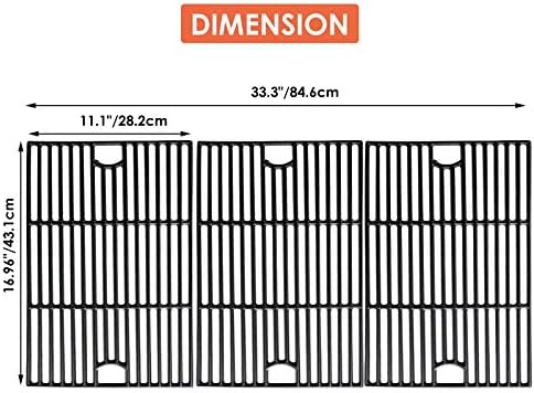 Uniflasy Replacement Parts for Nexgrill 6 Burner 720-0896B, 17 Inch Grill Grates for Nexgrill Deluxe 6 Burner Gas Grill Replacement Parts for Nexgrill 720-0896 720-0896E 720-0898 720-0896X 720-0898A