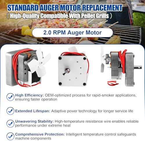 Upgrade Traeger & Pit Boss Grill Replacement Parts Kit - Auger Motor, Hot Rod Igniter with Fuse, Induction Fan, Burn Pot with Screws, Compatible with Most Traeger & Pit Boss Pellet Grills