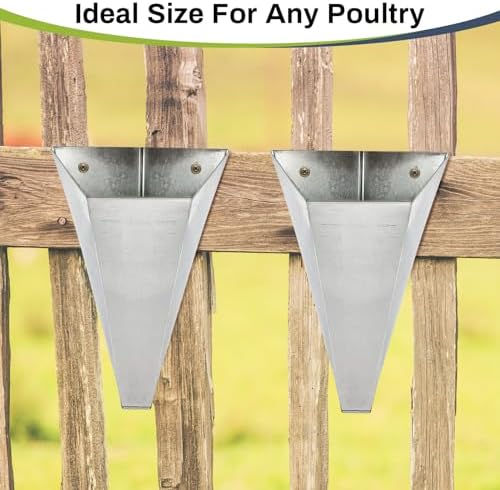 Mumufy 4 Pcs Medium Galvanized Steel Poultry Restraining Cones Flat Back Funnel Cone, up to 10 Pounds, Chicken Killing Cone for Butchering Chicken Birds Turkeys, Easy to Clean