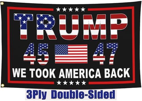 3 Ply Trump 45th 47th President Flag Trump 2025 Flags 3x5 Ft Outdoor Double Sided We Took America Back Flags for Bedroom Room Yard House Decorations Banner