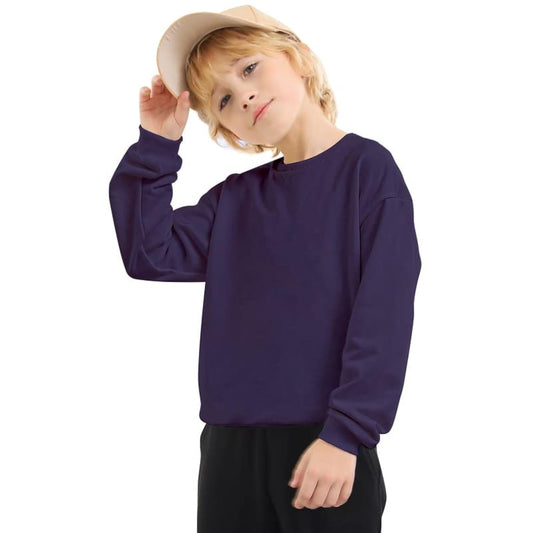 JIAHONG Kids Crewneck Sweatshirts Fleece Soft Sweatshirt Long Sleeve Pullover Winter Boys or Girls 3-12 Years Navy XS