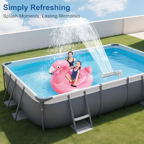 Pool Waterfall Spray Fountain - Above Ground Pool Decoration, Adjustable Aerator for Cool Warm Water Temperatures, Backyard Decor