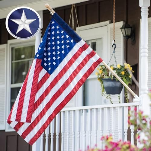 American Flag 2.5x4 FT Pole Sleeve, American Flag sleeve style,Long Lasting US Flag, Heavy Duty Durable TearProof American Flag Sleeve, Embroidered Stars, Sewn Stripes,, UV Protection,Flags for Outside (Pole NOT Included)