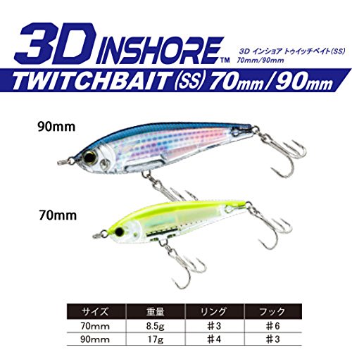 Yo-Zuri R1207-C4 3D Inshore Twitchbait, Color, Silver Black, 70mm 2-3/4"