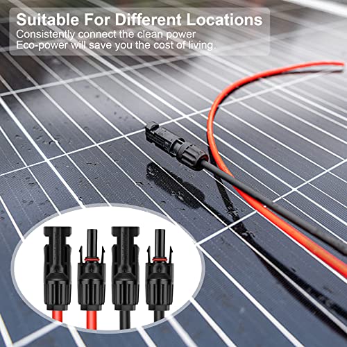 20FT 10AWG Solar Panel Extension Cable with Female and Male Connectors, Solar Cable for Solar Panels, Charge Controllers and Solar Generator (10AWG, 20FT)