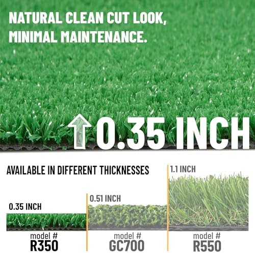 Ottomanson Artificial Grass Turf 2'7" x 10' Indoor Outdoor Faux Grass Rug with Drainage Holes, Customizable with Extra Long Size Options, Perfect for Patio Lawn Balcony Weddings Photoshoot Backdrop