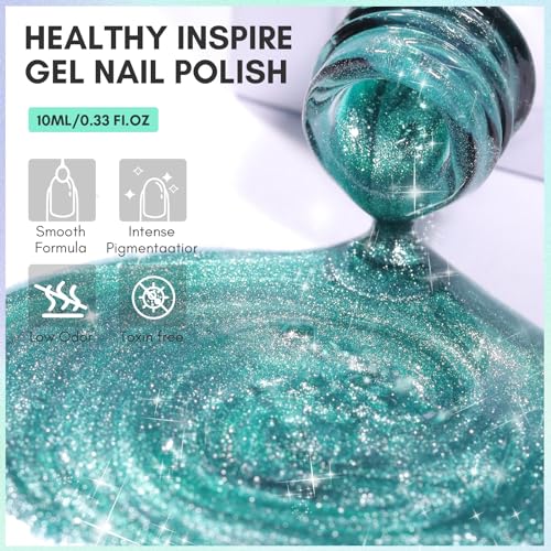 Makartt Cat Eye Gel Nail Polish - Black Hole Holographic Sparkly Gel with Magnet Stick, UV LED Soak Off for Nail Art Designs, Neutral Territory