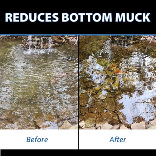 CrystalClear MuckOff, Natural Pond Muck Treatment, Water Garden, Fountain & Bird Bath Sludge Remover, Living Beneficial Bacteria Clarifier with Enzyme, Fish, Aquatic Animal, & Pet Safe, 96 Tablets