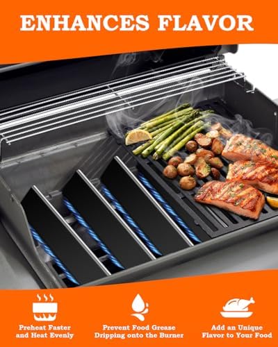 Flavorizer Bars 22.5 Inch for Weber Spirit Grill Parts Genesis Silver Gold B C Grill Parts, Spirit 300 320 330 E310 Grill Parts with Side Control, 5 PCS Genesis Grill Parts for Weber 7536 7537