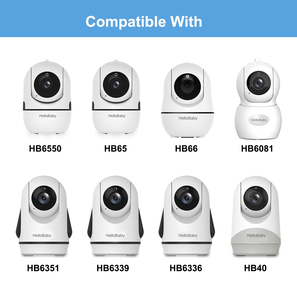 HelloBaby Baby Monitor with Camera and Audio, 6'' World First IPS Screen Baby Camera Monitor No WiFi, Baby Monitor with Clip Clamp Mount
