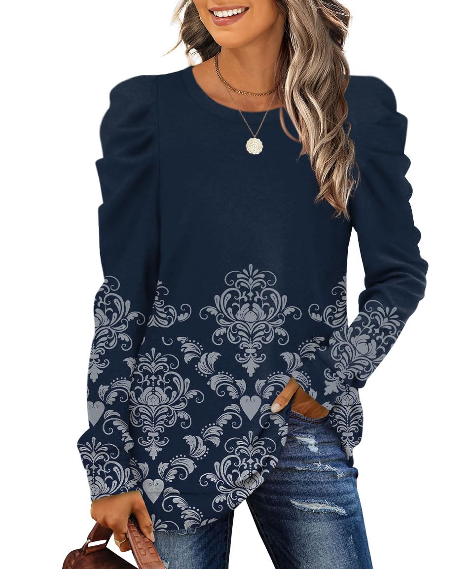 XIEERDUO Womens Sweatshirts Round Neck Long Sleeve Shirts Warm Winter Clothes Trendy XL