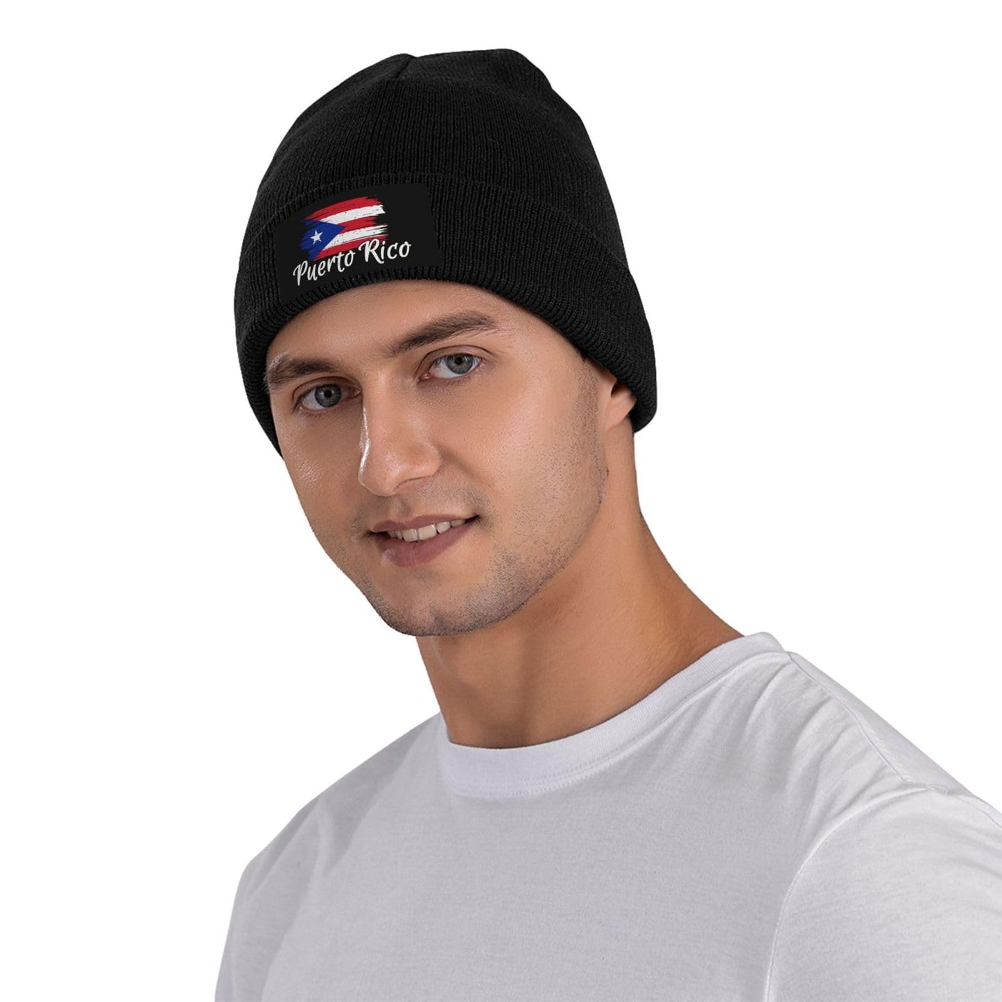 Cute Puerto Rico Flag Hats Men Women Slouchy Beanie Hat Winter Knit Caps Soft Ski Hats Unisex