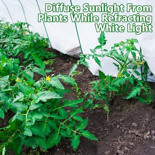 DECOHS 15 x 10 Ft Plant Sun Protection Cloth, Garden Plant Shade Cloth, Non-Woven White Light Refraction Sunshade Cloth for Protecting Plants Vegetable Rows from Direct Sunlight