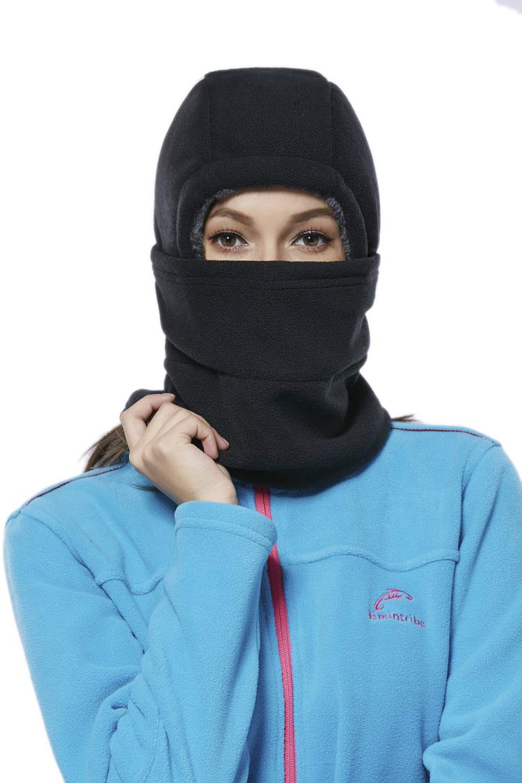 Heavyweight Balaclava Face Mask, Winter Warmer Thermal Fleece Windproof Mask for Skiing Cycling Motorcycle Black