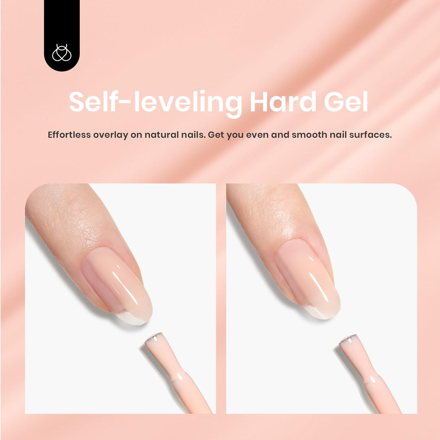 Beetles Builder Gel for Nails, 7 in 1 Nude Pink Builder Strengthener Gel Hard Gel Jelly Gel light pink French Tips Color Building Extension Gel Salon DIY Manicure Nail Art for Women