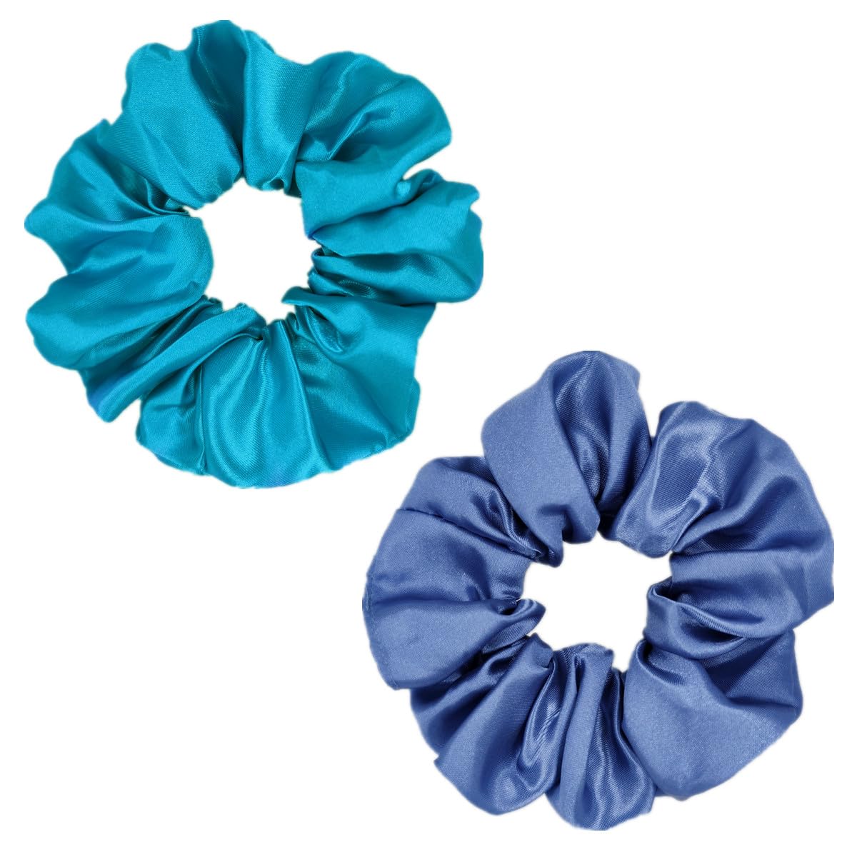 Sufermoe 12 Pcs Satin Silk Hair Scrunchies, Assorted Blue, 4.5 Inch Hair Ties for Women Girls