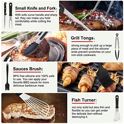 Griddle Accessories Kit, 135 Pcs Griddle Grill Tools Set for Blackstone and Camp Chef, Professional Grill BBQ Spatula Set with Basting Cover, Spatula, Scraper, Bottle, Tongs, Egg Ring